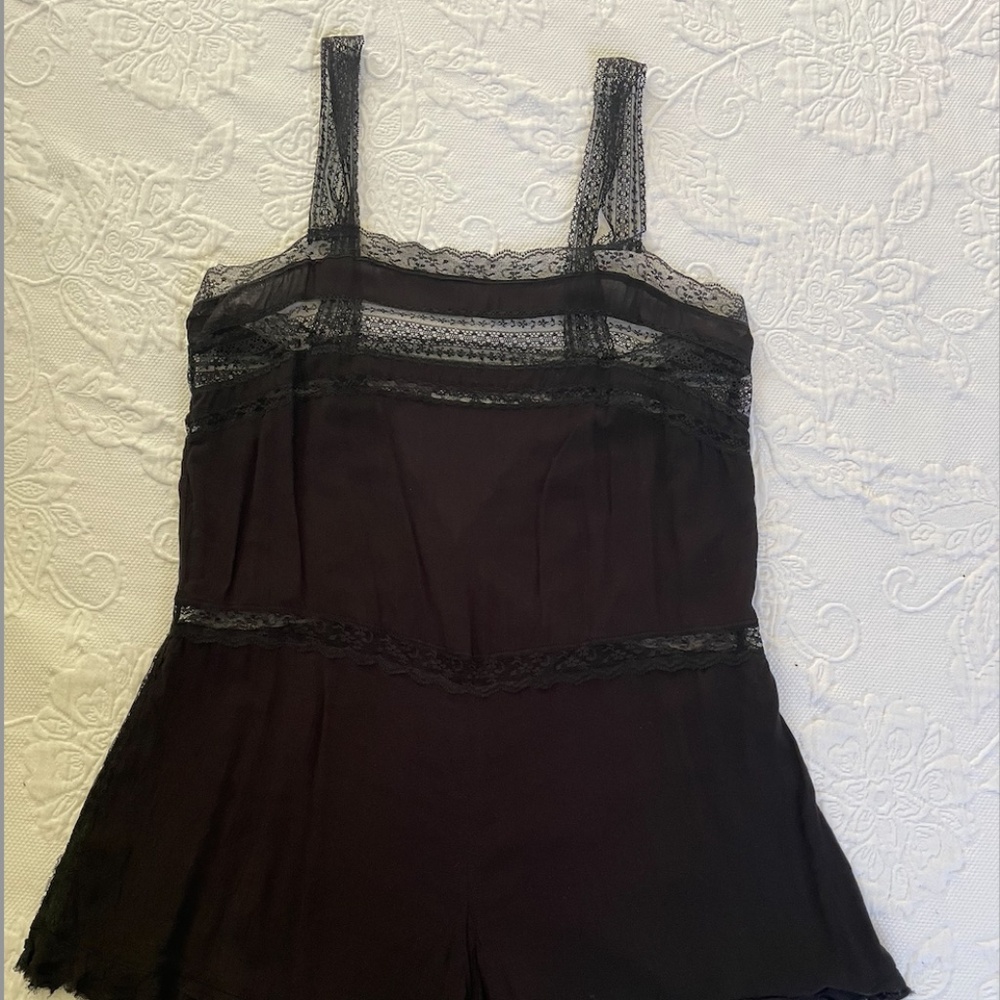 Free People Black Lingerie Romper